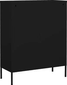 vidaXL Ντουλάπι Αποθήκευσης Μαύρο 80 x 35 x 101,5 εκ. Ατσάλινο
