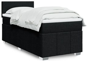 vidaXL Κρεβάτι Boxspring με Στρώμα Μαύρο 80 x 200 εκ. Υφασμάτινο