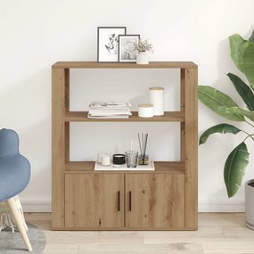 vidaXL Πλαϊνό γραφείο artisan δρυς 30 x 80 x 90 εκ Επεξεργασμένο ξύλο