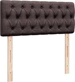 vidaXL Κρεβάτι Boxspring με Στρώμα Σκούρο Καφέ 120x190 εκ Υφασμάτινο