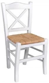 METRO Καρέκλα Εμποτισμός Λάκα Άσπρο 43x47x88cm Ρ967,Ε8