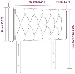 Κεφαλάρι Κρεβατιού LED Σκούρο Πράσινο 83x16x78/88 εκ. Βελούδινο 3123605