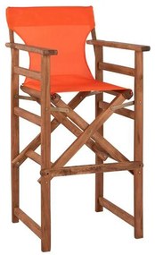 Stool Bar Director&#039;s Walnut with pillow pvc orange