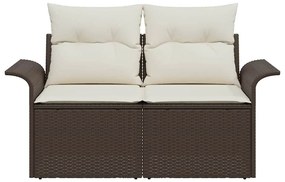 vidaXL Καναπές Κήπου Καφέ 141 x 62 x 69 εκ. συνθετικό ρατάν