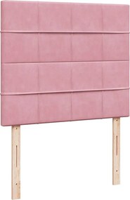 vidaXL Κρεβάτι Boxspring με Στρώμα Ροζ 120x200 εκ. Βελούδινο