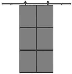 vidaXL Συρόμενη πόρτα με σετ υλικού 102,5x205 cm από γυαλί&amp;Αλουμίνιο