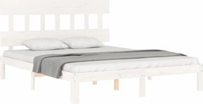 vidaXL Σκελετός Κρεβ. Χωρίς Στρώμα Λευκό 160x200 εκ Μασίφ Πεύκο