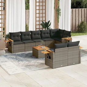 vidaXL Patio Sofa Set 9-θέσια Grey
