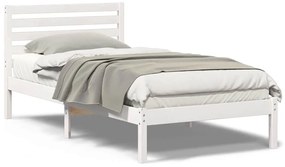 vidaXL Σκελετός Κρεβατιού Λευκό 100 x 200 cm Μασίφ ξύλο πεύκου