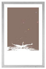 Αφίσα με παρπαστού Η λίμνη του κύκνου - 30x45 white