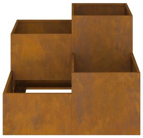 vidaXL Γλάστρα Κήπου Σκ rusty 100 x 100 x 60 εκ. Ατσάλι καιρό