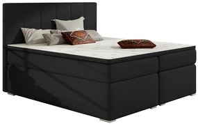 Επενδυμένο κρεβάτι Belo με στρώμα και ανώστρωμα-Μαύρο-160 x 200