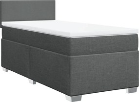 vidaXL Κρεβάτι Boxspring με Στρώμα Σκούρο Γκρι 100x200 εκ. Υφασμάτινο