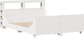 vidaXL Σκελετός Κρεβ. Χωρίς Στρώμα Λευκό 160x200 εκ Μασίφ Πεύκο