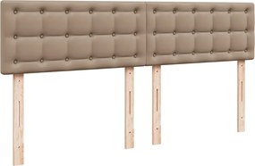vidaXL Κρεβάτι Boxspring με Στρώμα Καπουτσίνο 200x200εκ.από Συνθ.Δέρμα