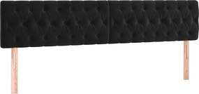 vidaXL Κρεβάτι Boxspring με Στρώμα Μαύρο 200x200 εκ. Βελούδινο