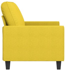 Καναπές Διθέσιος Ανοιχτό Κίτρινο 140 εκ. Υφασμάτινος - Κίτρινο