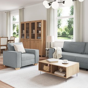 vidaXL Σετ Καναπέ 3 Τεμαχίων με Μαξιλάρια Ανοιχτό Γκρι Υφασμάτινο