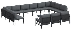 vidaXL Σετ Καναπέ Κήπου 14 pcs Ανθρακί Ατσάλι