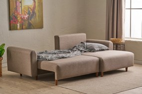 Corner Sofa-Bed Mane Right - Brown Brown