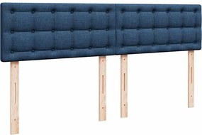 vidaXL Κρεβάτι Boxspring με Στρώμα Μπλε 180x200 εκ. Υφασμάτινο