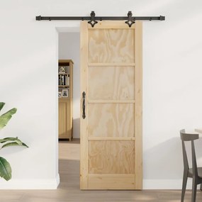 vidaXL Συρόμενη Πόρτα με Σετ Εξαρτημάτων 'ORKDAL'Solid Wood Pine