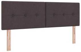 vidaXL Κρεβάτι Box Spring με Στρώμα Σκούρο Καφέ 140x190 εκ Υφάσματα