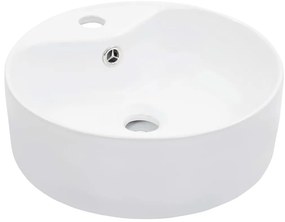 vidaXL Νιπτήρας με Οπή Υπερχείλισης Λευκός 36 x 13 εκ. Κεραμικός