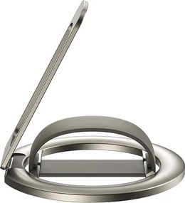 Βάση κινητού μαγνητική με ring holder 360° και επιτραπέζια τοποθέτηση σε γκρι χρώμα