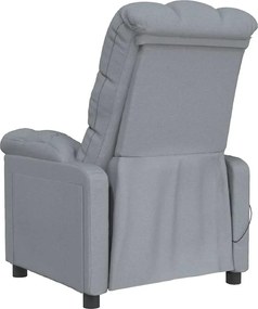 vidaXL Πολυθρόνα Μασάζ Ανοιχτό Γκρι Υφασμάτινη