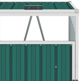 vidaXL Πλαίσιο Διπλό για Κάδους Πράσινο 143 x 81 x 121 εκ. Ατσάλινο