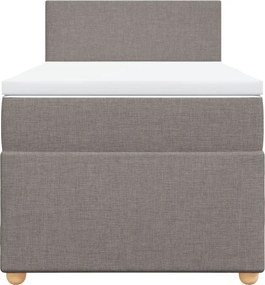 vidaXL Κρεβάτι Boxspring με Στρώμα Taupe 90x190 εκ.Υφασμάτινο