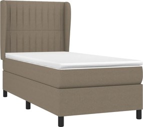vidaXL Κρεβάτι Boxspring με Στρώμα Taupe 80x200 εκ. Υφασμάτινο