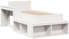 vidaXL Σκελετός Κρεβ. Χωρίς Στρώμα Λευκό 90x200 εκ Μασίφ Πεύκο