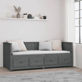 vidaXL Καναπές Κρεβάτι Γκρι 80 x 200 εκ. από Μασίφ Ξύλο Πεύκου