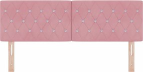 vidaXL LED κεφαλάρι με φώτα λωρίδας LED Ροζ 144 cm Πολυεστέρας