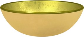 vidaXL Νιπτήρας 35x12 εκ. Χρώμα Χρυσού από Ψημένο Γυαλί