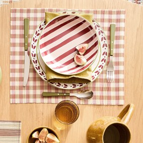 Σετ 4 σουπλά τραπεζιού από μπαμπού με καρό σχέδιο, PAOLI