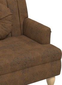 vidaXL Παγκάκι με Μαξιλάρια Καφέ 113x64,5x75,5 εκ.