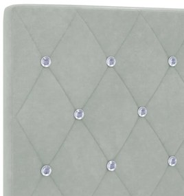 vidaXL Βελούδινο Κεφαλάρι Argyle Ανοιχτό γκρι 140 cm Βελούδο