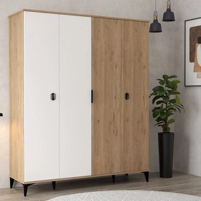 Ντουλάπα Sapphire Δρυς / Λευκό GRODRA 164x52x12