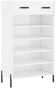 vidaXL Παπουτσοθήκη Γυαλιστερό Λευκό 60x35x105 εκ. Επεξεργασμένο Ξύλο