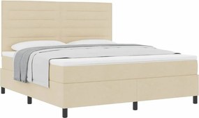 vidaXL Κρεβάτι με ελατήρια με στρώμα Κρεμ 180 x 200 cm ύφασμα