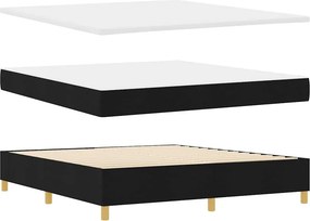 vidaXL LED Κρεβάτι με βάθρο με στρώμα Μαύρο 180 x 200 cm ύφασμα
