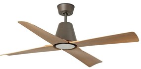 Ανεμιστήρας Οροφής Typhoon 34106-130 D130cm 4B WOOD IP44 19W 3000K Brown-Wood Faro Barcelona Διάμετρος 130cm