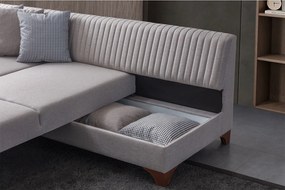 Corner Sofa-Bed West Right - Cream Cream