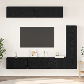 vidaXL Σετ Καθισμάτων Τηλεόρασης 6 pcs Μαύρη Δρυς 30.5 x 30 x 90 cm