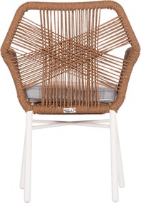 ΠΟΛΥΘΡΟΝΑ TOPIN HM6048.11 ΑΛΟΥΜΙΝΙΟ ΛΕΥΚΟ-P.E. RATTAN ΜΠΕΖ 59x63x81Υεκ