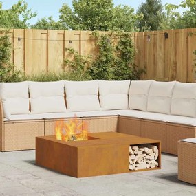 vidaXL Φωτιά Καφέ 100 x 100 x 30 cm Ατσάλι σκληρυθέν στον αέρα