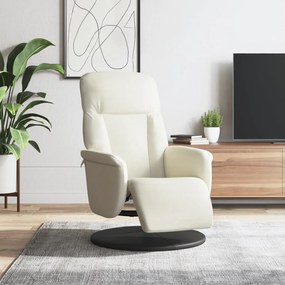 vidaXL Πολυθρόνα Ανακλινόμενη με Υποπόδιο Κρεμ Βελούδινη
